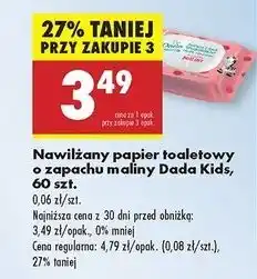 Biedronka Papier toaletowy nawilżany malina Dada oferta