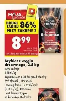 Biedronka Brykiet z węgla drzewnego Fire & Flame oferta