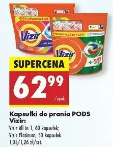 Biedronka Kapsułki do prania fairy efekt Vizir Platinum Pods oferta
