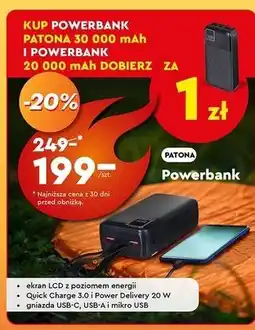 Biedronka Powerbank patona 30 000 mah oferta