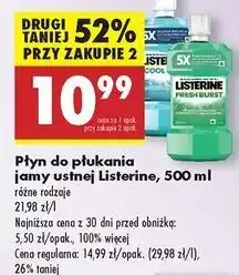 Biedronka Płyn do płukania ust Listerine Cool Mint oferta