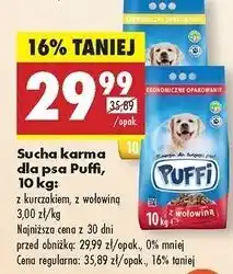 Biedronka Karma sucha dla psa z wołowiną Puffi oferta