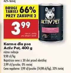 Biedronka Karma dla psa z wątróbką wołową i ziemniakami Activ Pet oferta
