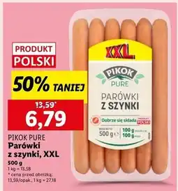 Lidl Parówki z szynki ekstra Pikok Pure oferta