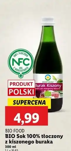 Lidl Sok z buraków kiszonych Bio Food oferta