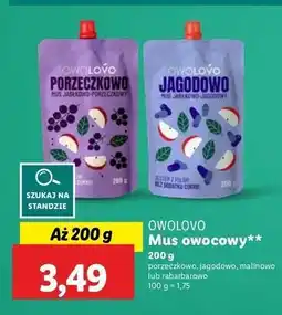 Lidl Mus jabłkowo-rabarbarowy Owolovo oferta