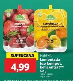 Lidl Kompot truskawka-wiśnia koncentrat Purena oferta