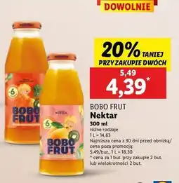 Lidl Nektar jabłko morela Bobo Frut oferta