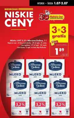 Biedronka Mleko UHT Mleczna Dolina 3,2% 1l oferta