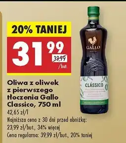 Biedronka Oliwa Oliwa z oliwek z pierwszego tłoczenia Gallo Classico oferta
