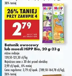 Biedronka Batonik owocowy lub musli HiPP Bio oferta