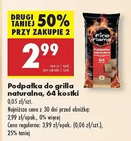 Biedronka Podpałka do grilla naturalna Fire Flame, 64 kostki oferta