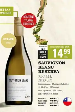 Biedronka Wino Sauvignon Blanc Reserva oferta