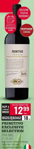 Biedronka Wino półwytrawne exclusive selection Primitivo Puglia oferta