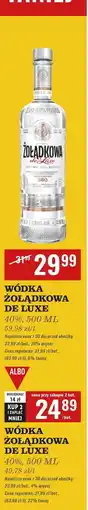Biedronka Wódka Żołądkowa Gorzka De Luxe oferta