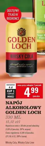 Biedronka Whisky + cola lime Golden Loch oferta