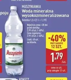 ALDI Woda niegazowana Muszynianka oferta