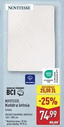 ALDI Kołdra letnia 160 x 200 cm Novitesse oferta