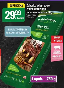 Polomarket Żeberka wieprzowe wolno gotowane miodowe w sosie BBQ Dolina Dobra oferta