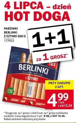 Selgros Parówki Berlinki z szynki 360g oferta