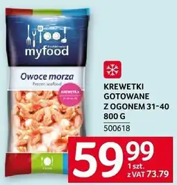 Selgros Krewetki gotowane z ogonem 31-40 800g MyFood oferta