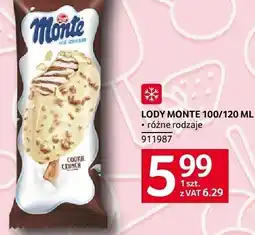 Selgros Lody Monte różne rodzaje 100/120ml oferta