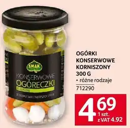 Selgros Ogórki konserwowe korniszony Smak 300g oferta