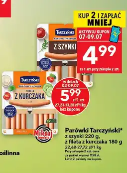 Lewiatan Parówki Tarczyński z fileta z kurczaka oferta