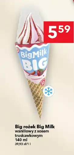 Lewiatan Lody Big Milk rożek waniliowy z sosem truskawkowym oferta
