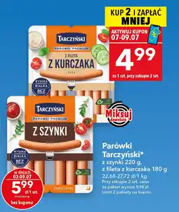 Lewiatan Parówki Tarczyński z fileta z kurczaka oferta