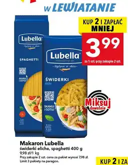 Lewiatan Makaron świderki eliche, spaghetti Lubella oferta