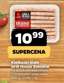 Netto Kiełbaski białe Grill House z boczkiem wędzonym / czosnkowo-pieprzowe Sokołów oferta