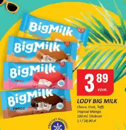 Chorten Lody Big Milk Choco/Fruit/Toffi/Tropical Mango Unilever oferta