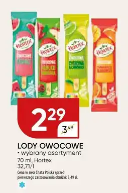 Chata Polska Lody owocowe Hortex różne smaki oferta