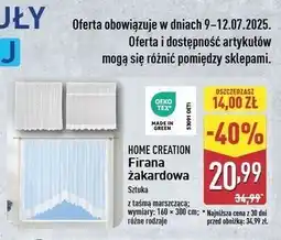 ALDI Firana żakardowa z taśmą marszczącą 160 x 300 cm Home Creation oferta