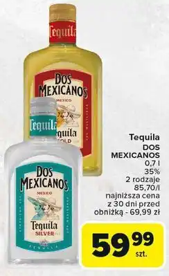 Carrefour Tequila Dos Mexicanos Silver oferta