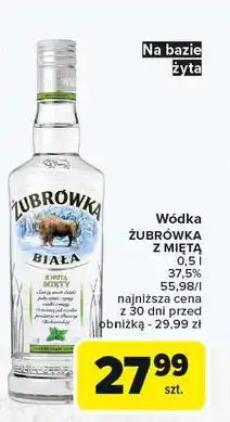 Carrefour Wódka Żubrówka Biała Z Nutą Mięty oferta