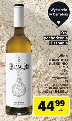 Carrefour Wino Blanquito Albarinio oferta