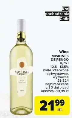 Carrefour Wino czerwone wytrawne Misiones De Rengo Varietal oferta