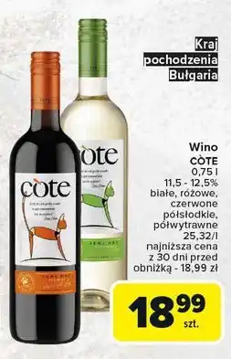 Carrefour Wino Cote White Semi Dry oferta