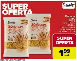 Carrefour Makaron z pszenicy zwyczajnej świderki Simpl oferta
