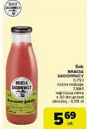 Carrefour Sok tłoczone jabłko smoczy owoc Bracia Sadownicy oferta