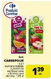 Carrefour Sok jabłkowy Carrefour Classic oferta