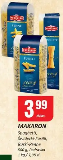 Chorten Makaron spaghetti, świderki-fusilli, rurki-penne Podravka oferta
