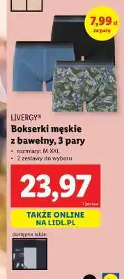 Lidl LIVERGY Bokserki męskie z bawełny, 3 pary oferta