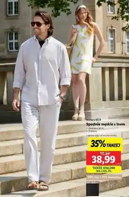 Lidl Spodnie męskie z lnem oferta