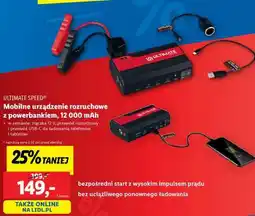 Lidl ULTIMATE SPEED Mobilne urządzenie rozruchowe z powerbankiem, 12 000 mAh oferta