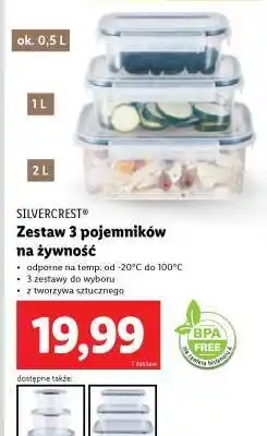 Lidl SILVERCREST Zestaw 3 pojemników na żywność oferta