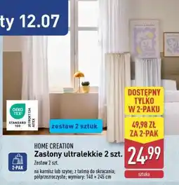 ALDI HOME CREATION Zasłony ultralekkie 2 szt oferta