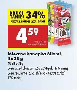 Biedronka Mleczna kanapka Miami 4x28 g oferta